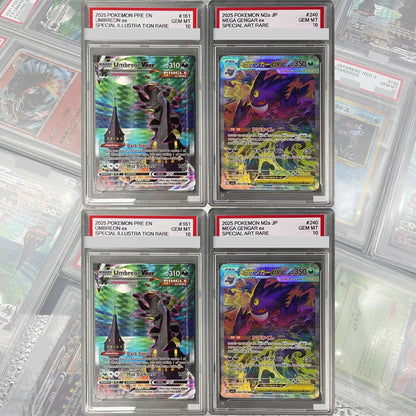 2025 M2a JP #240 MEGA GENGAR Ex DIY Proxy PTCG Graded Collection Card Special Art Rare GEM MT 10 Card Holographic Label Gifts