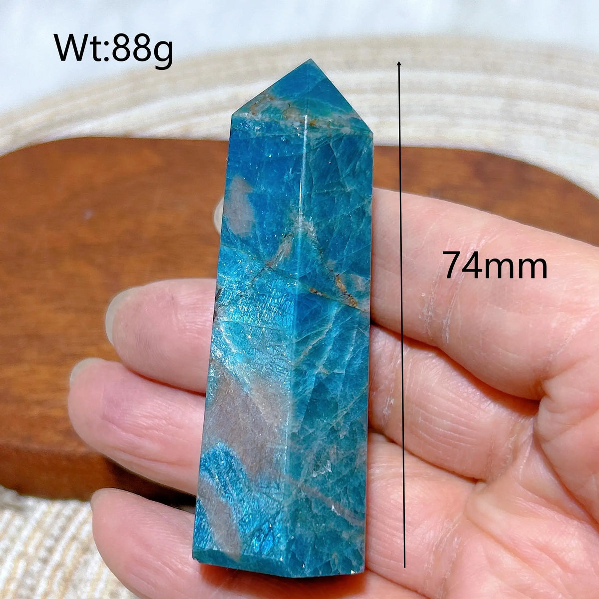 Natural Crystal Blue Flashy Apatite Tower Healing Gemstones High Quality Mineral Reiki Ornament Home Decorations Gift