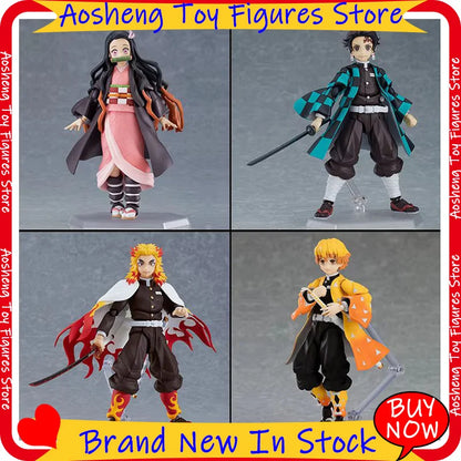 Figma 553 Demon Slayer Rengoku Kyojuro Movable Action Figure With Flame Effect Accessoriescollectible Anime Model For Anime Fans