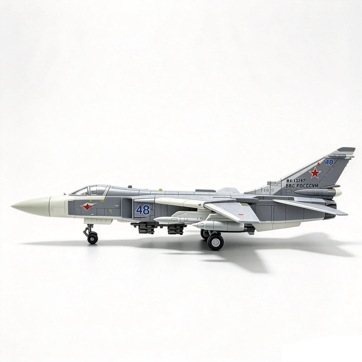 1/72 Su-24 Fencer Plastic Assembly Model Russian Fighter Jet Open Cockpit & Detachable Missiles ABS Aircraft Kit Gift