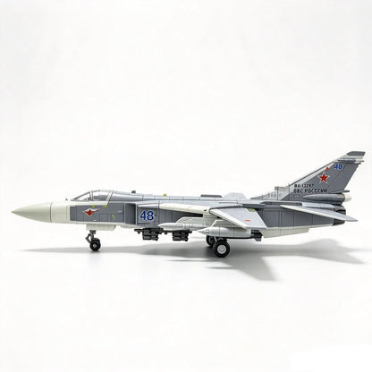 1/72 Su-24 Fencer Plastic Assembly Model Russian Fighter Jet Open Cockpit & Detachable Missiles ABS Aircraft Kit Gift