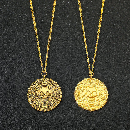 Pirates of the Caribbean Jack Sparrow Aztec Skeleton Skull Heads Toy Coin Medallion Cosplay Prop- Vintage Items