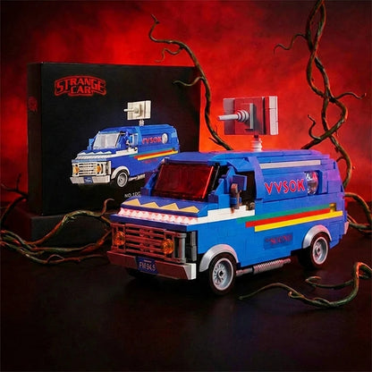 80s Retro Vehicle MOC Building Blocks Toys Car Strange Van Mystery Town Bricks Collectible Gift for Adult Fans Upside Down World