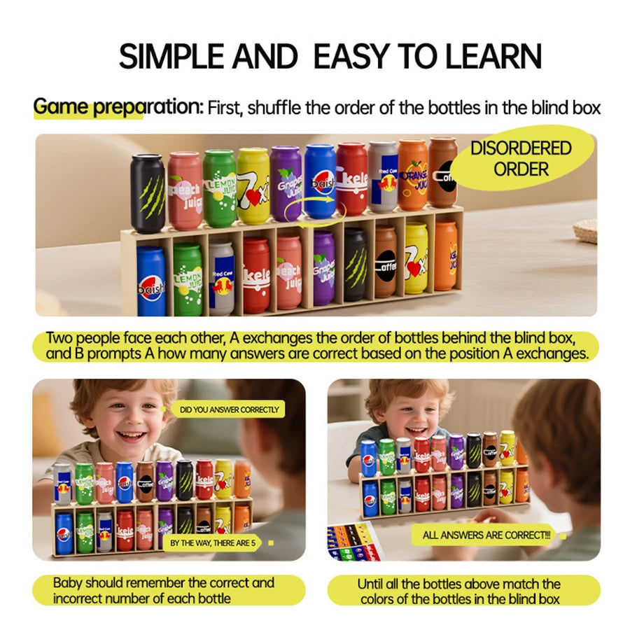 Children New Bottle Guessing Beverage Match Match Memory Exercise Logical Thinking Reasoning Board Game Beneficial Intelligence