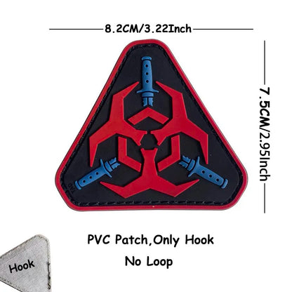 1PC,2PCS/ Umbrella Corporation PVC Rubber Morale Emblem,Biohazard Insignia Applique Embroidered patches,Tactical Backpack Badges
