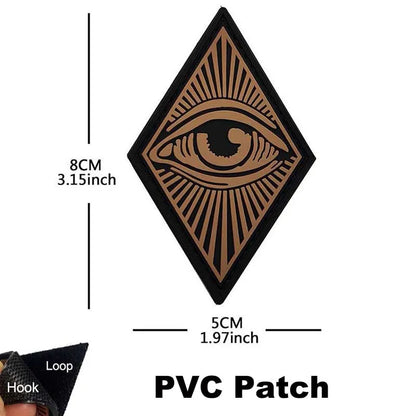 PVC Rhombus Panoramic Eye Patches,Cat Tiger Eyes,Evil Eye Embroidered Clothes Applique, Tactical Patch Gear Noctilucent Badge