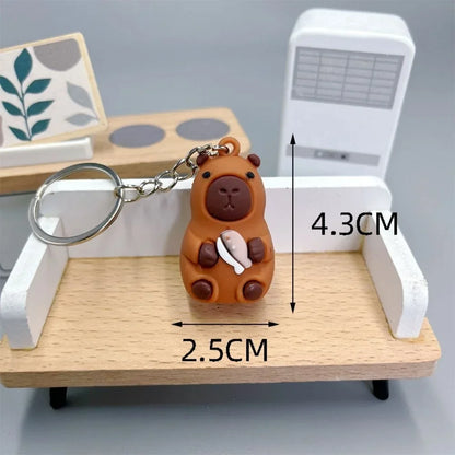 Creative Cute Capybara Keychains For Car Keychain Anime Cartoon Capibala Pendant  Women Doll Keyring Charm Holiday Gifts Jewelry