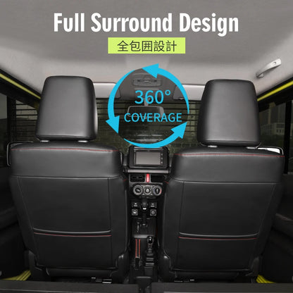 Custom Car Seat Covers Cushion Full Set Breathable Leather Airbag Compatible For Suzuki JIMNY Jb64 Jb74 2023 2022 2021 2020 2019