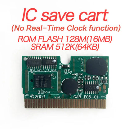 USA ESP Version IC RTC Flash Cart Unbound GBA Game Cartridge Video Game Console Card Rom Hack Spanish English Language
