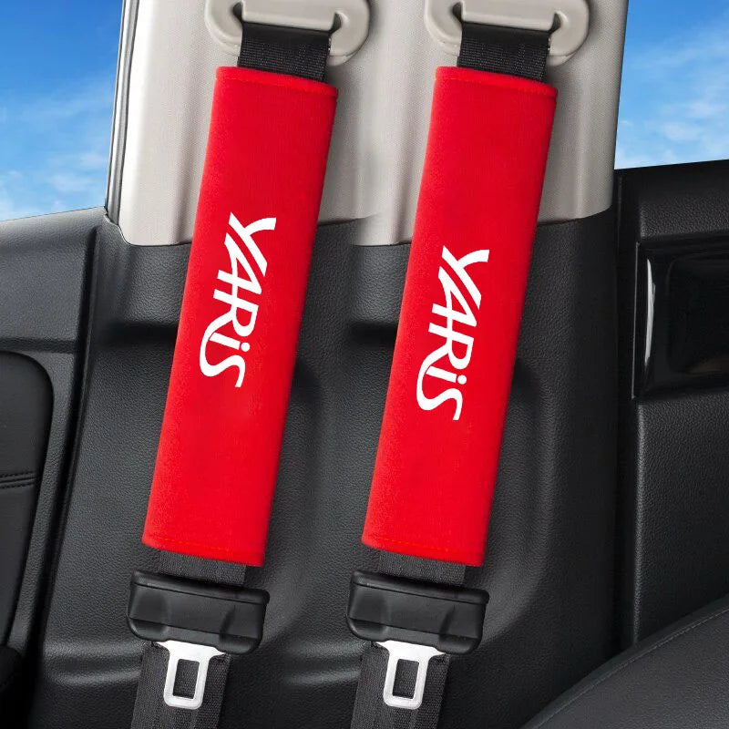 2Pcs Car Seat Belt Cover Suede Fluff Breathable Protection Pad For GR Sport Gazoo Racing RAV4 C-HR RZ Yaris Mark x Prado