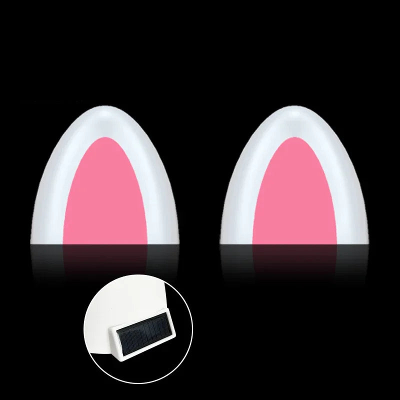 With or without lights 1 or 2pcs The car roof solar light decoration cat ears car cute panda ears Roof exterior decoration