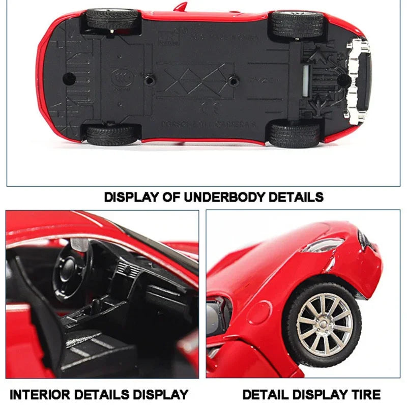 MaKeda1:36 Porsche 911 Carrera S Sports Car Pull Back Car Model Car Metal Alloy Toy Car For Kid Gifts Collection