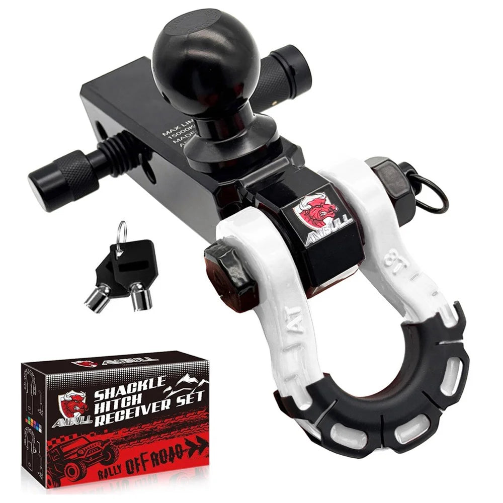 Trailer Hitch Receiver 3-Hole Trailer Hook 8T Tow Hook with Trailer Ball Mount with Fits for 2 inch Towing Kit for Trucks Jeeps