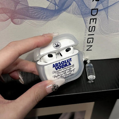 For Apple Airpods Pro 2 Case Creative Vodka Bottle Bluetooth Headset Cover For AirPods 4 3 2 1 Pro3 Charging Box Protective Case