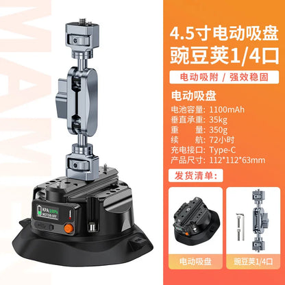 4.5 Inch Electric Suction Cup Camera Mount Auto Refill Car Holder for GoPro DJI Action Camera Insta360