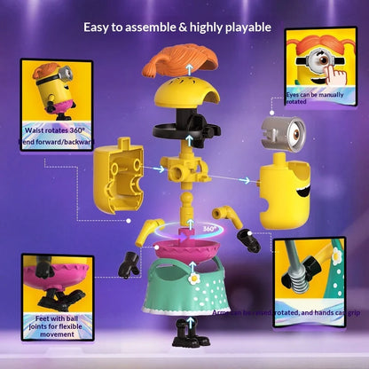 Genuine Minions Building Block Figures Magic Edition Jam Factory And Celebration Party Series Collectible Toy Desktop Ornament