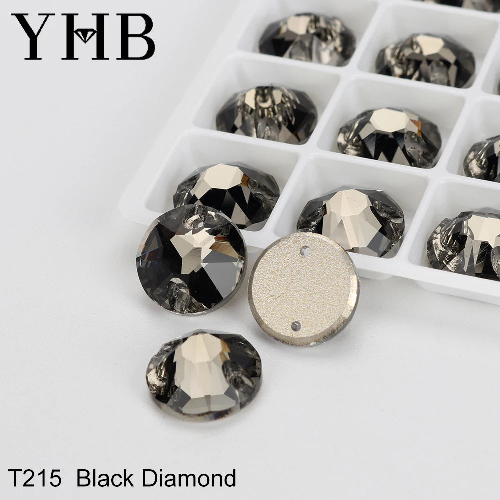 YHB Top Quality XIRIUS Glass Crystal AB Moonlight Sewing Stones Flatback Sew on Rhinestones For Garment Clothes Bags