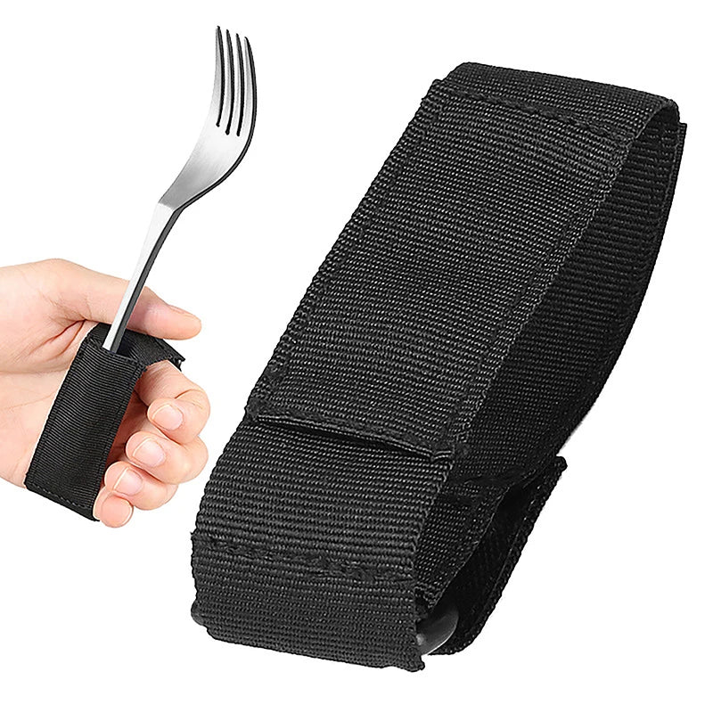 [Z]Aid Utensil Cuff Holder Strap Elastic Eating Assistance Cuff Spoons Forks Knife Fixing Band For Patients Elderly And Disabled