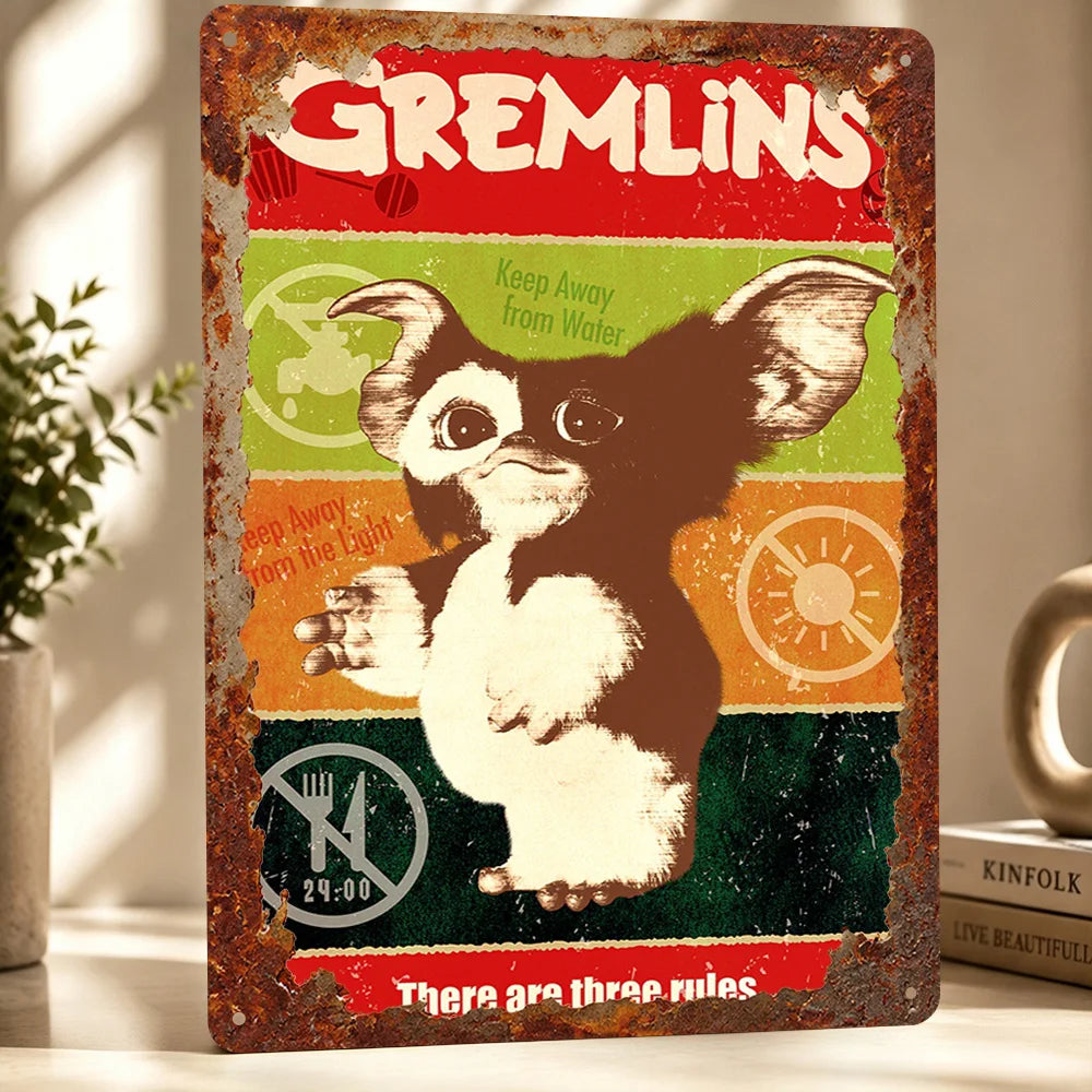 Gremlins Aluminum Posters Customized Metal Tin Sign Vintage Premium Dramatic Screen Scene Wall Art For Film Fans And Theaters