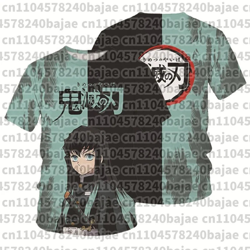 Demon Slayer Kimetsu no Yaiba Tanjiro 3D Quick Dry T-Shirt Adult Kids Sports Casual Anime Merch Summer outdoor streetwear