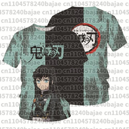 Demon Slayer Kimetsu no Yaiba Tanjiro 3D Quick Dry T-Shirt Adult Kids Sports Casual Anime Merch Summer outdoor streetwear