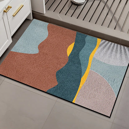 1 Elegant Style Diatomaceous Earth Material Machine Washable Rectangular Bathroom Mat, Absorbent Pad, and Entrance Door Mat