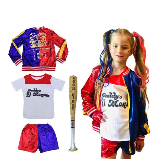 2026 N Top Quality Girls  Suicide Harley Cosplay Costumes  Monster Stitched Jacket Pants Sets Halloween Costume