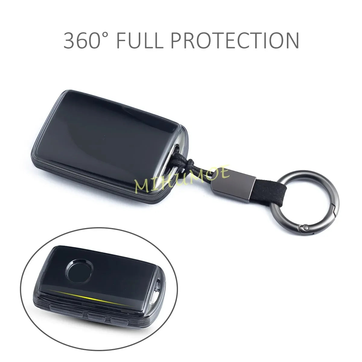 For Mazda 3 BP 6 GJ CX30 CX50 CX60 CX70 CX90 CX5 CX9 MX30 MX5 Black Transparent Car Key Fob Case Cover Keychain Ring Holder