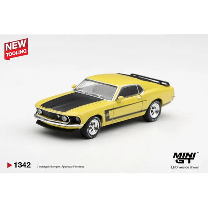 MINIGT 1:64 Ford Mustang Boss die-casting alloy car model desktop ornament for boys.