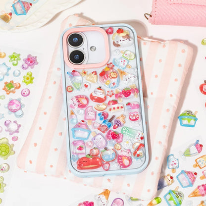1Pc/Pack Cute 3D Embossed Stickers Material Perfect For Handmade Diy Scrapbooking Journaling Supplies Phone Case Photo Frame