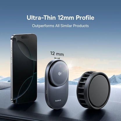 Baseus Qi2.2 25W Car Magnetic Wireless Charger For iPhone 17 16 15 Fast Charging For Samsung Xiaomi Car Phone Holder Cooling Fan