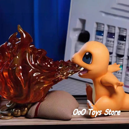 Anime Pokemen Figure Charmander Bite Calcifer Action Figures Pvc Statue Desktop Ornamen Collection Model Toys Gifts 8cm