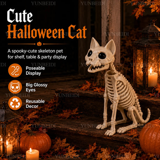 Halloween Skeleton Cat and Dog Animal Skeleton Model Decorations for Halloween Horror Decorations and Ghost House Props