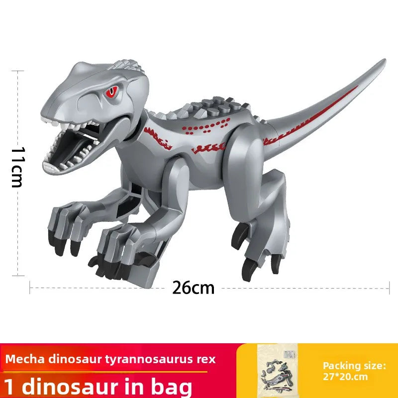 Armed Tyrannosaurus Rex building blocks with chariots, dolls and dinosaurs assembled model children's educational toys