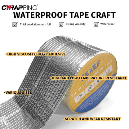 Self-adhesive Butyl Sealing Tapes Waterproof High Temperature Resistance Aluminum Thicken Butyl Tape for Home Car Accessories