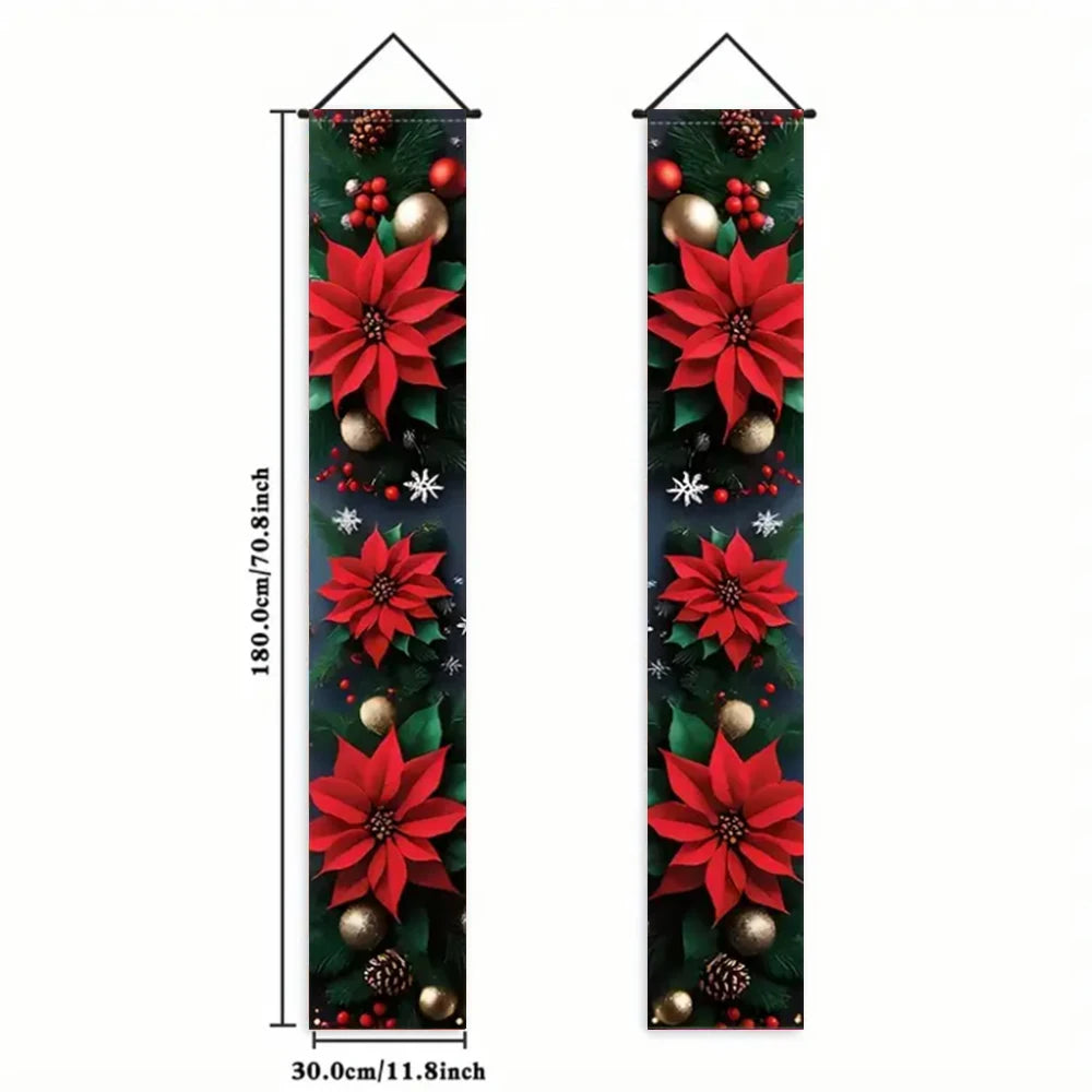 Christmas New Year Decorations Couplet Santa Snowman Door Banner For Home 2025 Xmas Hanging Ornaments Navidad Gift New Year 2026