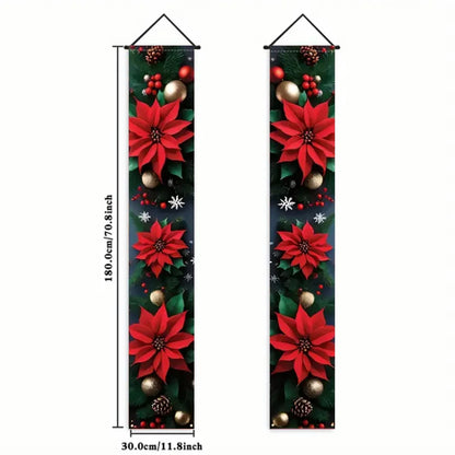 Christmas New Year Decorations Couplet Santa Snowman Door Banner For Home 2025 Xmas Hanging Ornaments Navidad Gift New Year 2026