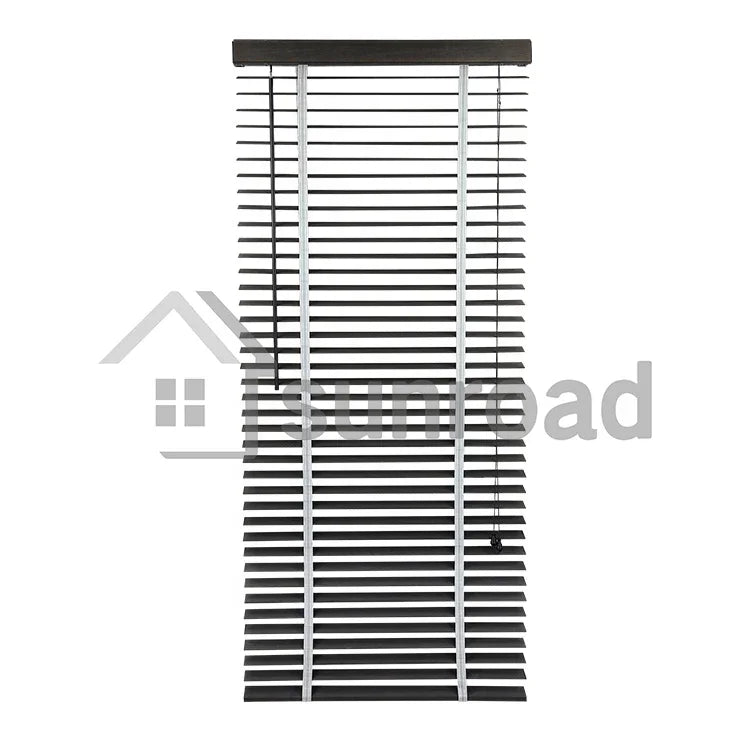Custom-made PVC Fauxwood Venetian Window Blinds Wood Shutters Basswood Paulownia Wood Window Blinds Smart HOME DECOR