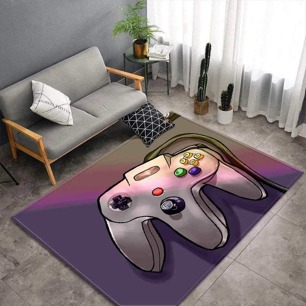 Cartoon Game Console Carpet for Living Room Video Game Children Player Area Rug Soft Anti-slip Bedroom Entrance Floor Mat