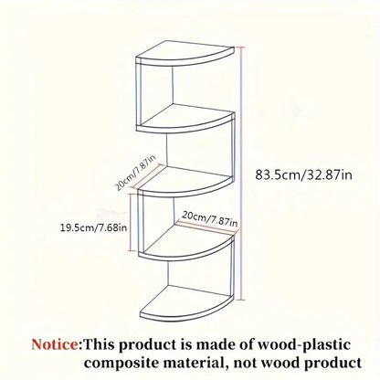 Corner Storage Rack, Moisture-Proof, No-Drill Wall-Mounted Shelf for Bedroom, Wall Corner Bookshelf, Kitchen Triangle Cabinet Storage Rack
