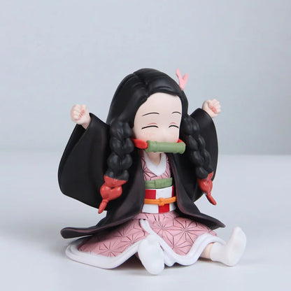 11cm Anime Demon Slayer Kamado Nezuko Figures Sitting Posture Model Toy Desktop Ornament Display Collectible Periphery Fun Gifts