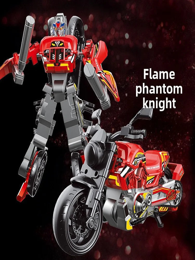 Deformed Motorcycle Robot Model Toy Educational DIY Bimorph Transformation Robot Gift