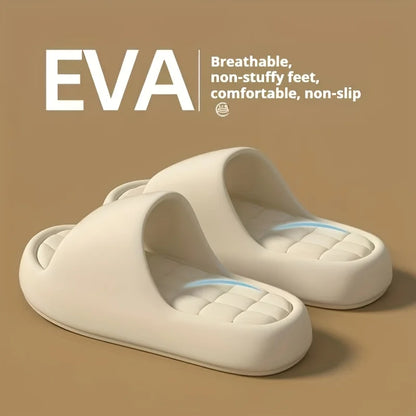 Women Cloud Thick Platform EVA Slide Slippers Grid Cushion Insole Soft Non Slip Indoor Outdoor Sandals