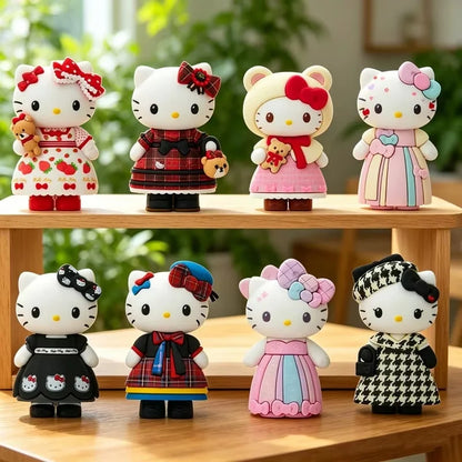 Cute Kt Cat  Elegant Socialite Series Blind Box Kawaii Collectible Action Figure Desktop Decoration Holiday Gifts For Friends