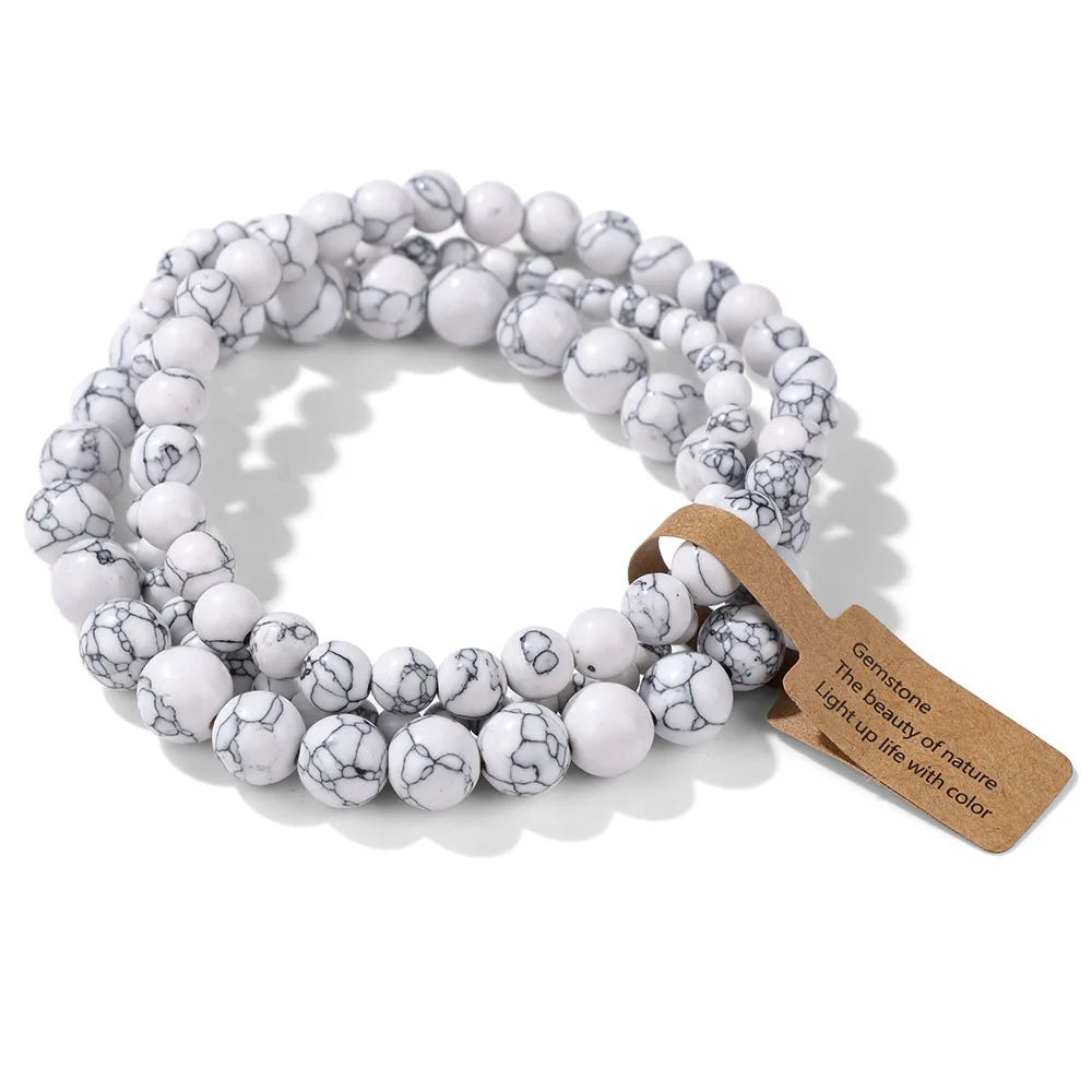 3 Pcs/set Healing Crystal Bracelets for Women 4 6 8mm Natural Stone Beaded Stretch Bracelet Amethyst Indian Agates Jewelry Gifts