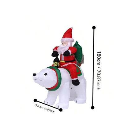 Christmas Inflatable mold LED Decorations Hanging Elf Santa on Bear Reindeer Sleigh Blow Up Outdoor Yard  Holiday Christmas Eve