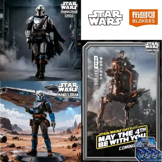 Blokees Star Wars Mandalorian Grogu CHAMPION CLASS Lite 01 Walking Mecha Din Djarin & GROGU BO-KATAN KRYZE Figure Model Toy Gift