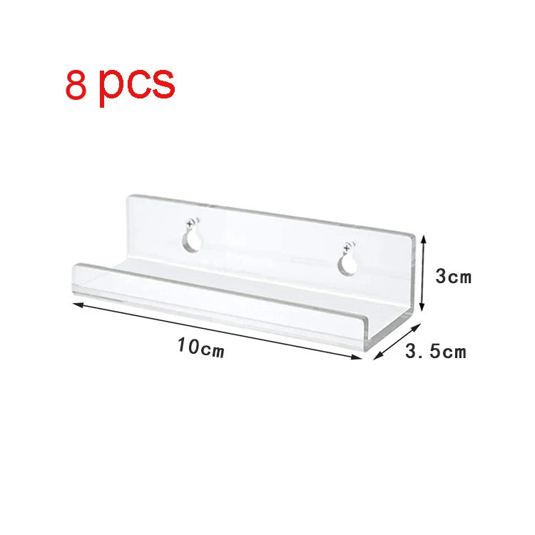 2/4/6/8pcs Clear Vinyl Record Shelf Wall Mount Holder Wall Acrylic Album Record Holder Display Your Daily LP For Home Decor