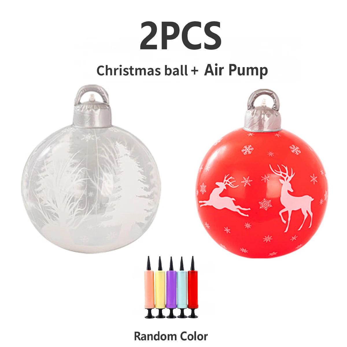 2Pcs 40cm PVC inflatable Christmas decoration ball ornament. Christmas outdoor holiday yard lawn porch decoration