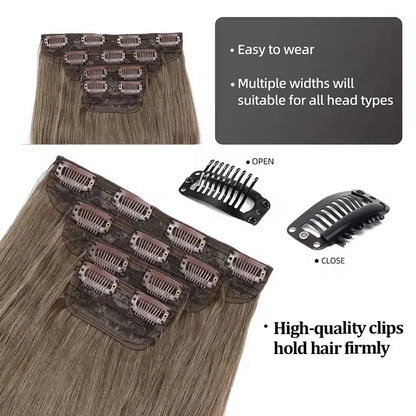 24Inches 220Grams Body Wave Clips In Piano Blond 27/613 M888 Bio Protain High Temperature Synthetic Hair Extensions 4Pcs/Lot